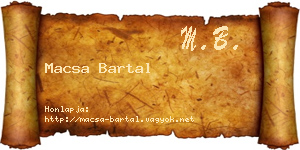 Macsa Bartal névjegykártya